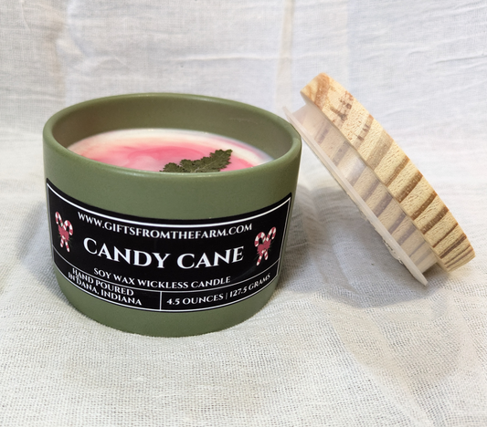 Candy Cane Wickless Candles